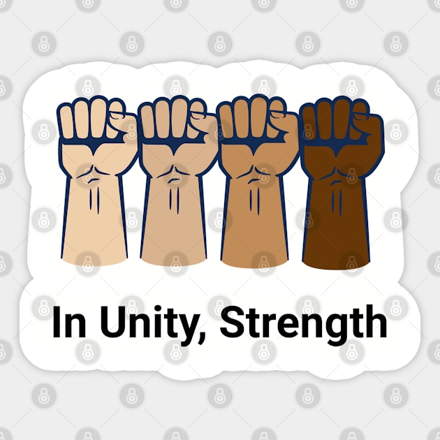 4 fists- In Unity, Strength Sticker by CrossGearX